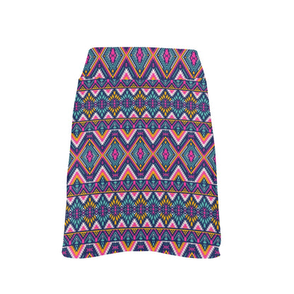 Indian Navajo Pink Themed Design Print 17" Golf & Pickleball Skort with Pockets