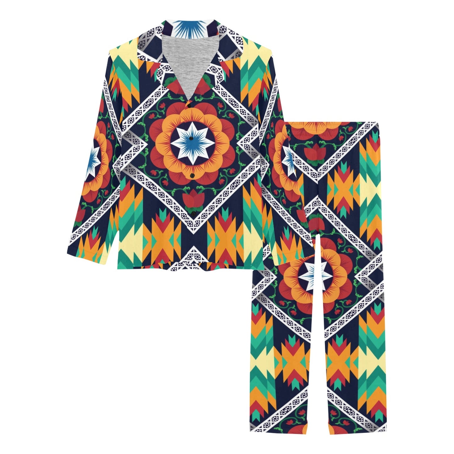 African Kente Women's Long Pajama Set