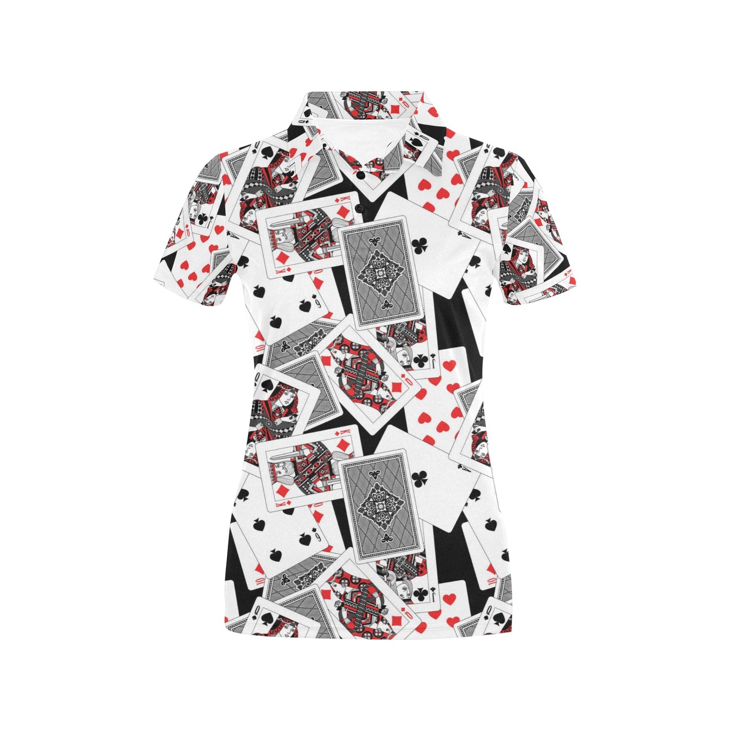 Poker Cards Pattern Print Design A04 Women's Polo Shirt