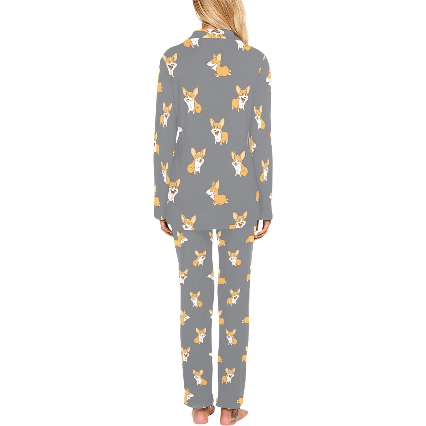 Pembroke Welsh Corgis Pattern Print Design A02 Women's Long Pajama Set