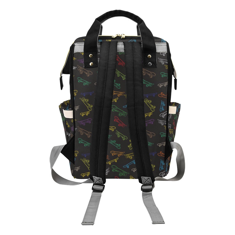 Skateboard Print Design LKS301 Diaper Bag Backpack