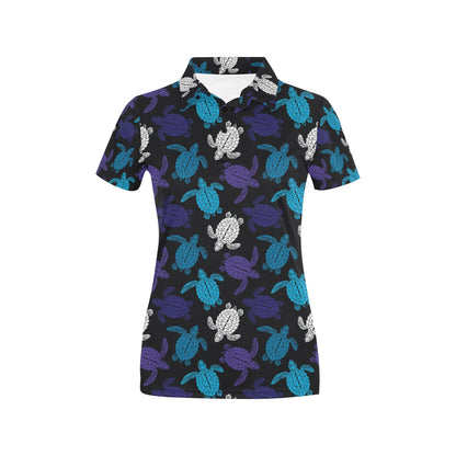 Sea Turtle Print Design LKS306 Women's Polo Shirt