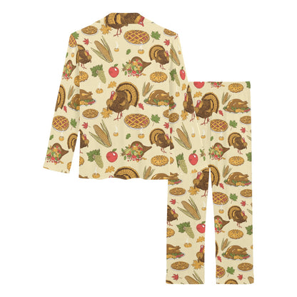 Turkey Pattern Print Design 02 Women's Long Pajama Set