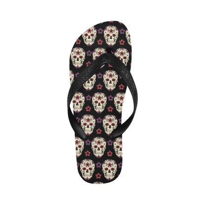 Sugar Skull Print Design LKS304 Flip Flops