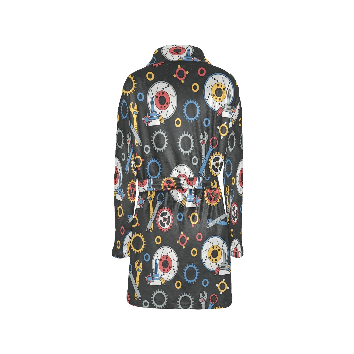 Mechanic Pattern Print Design 01 Women's Fleece Robe
