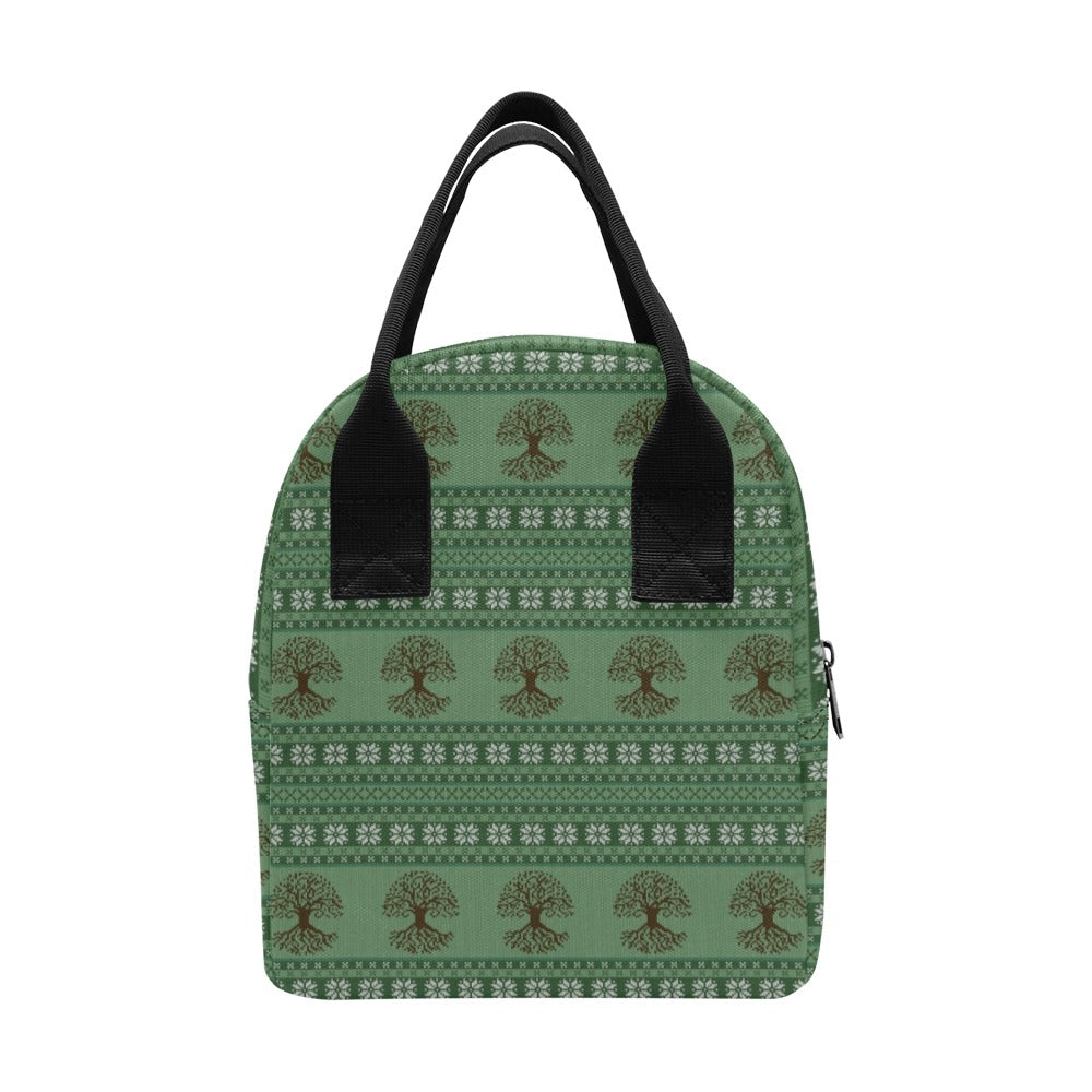 Tree Of Life Knit Style Print Design LKS301 Insulated Lunch Bag