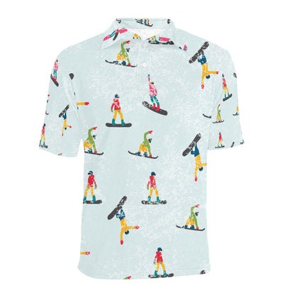 Snowboard Print Design LKS304 Men Polo Shirt