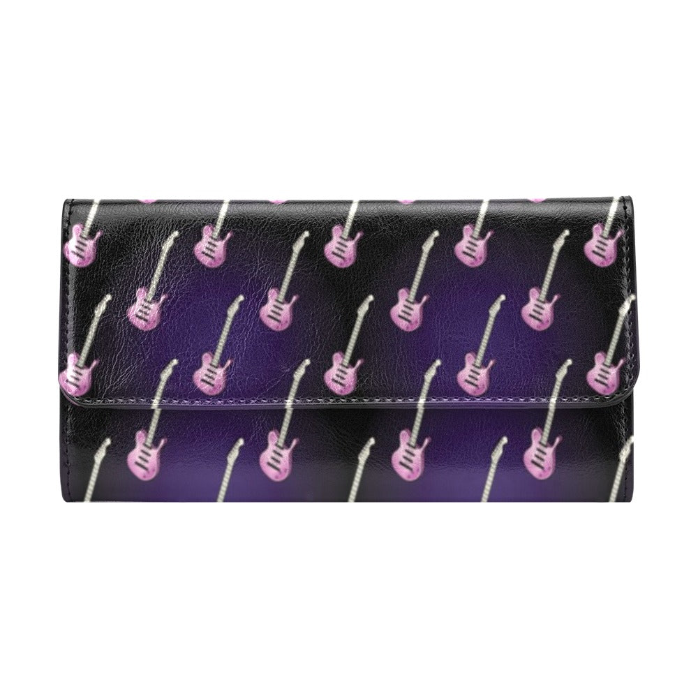 Electric Guitar Print Design LKS405 Women's Trifold Wallet
