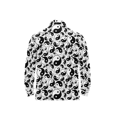 Yin Yang Print Design LKS302 Long Sleeve Polo Shirt For Men's