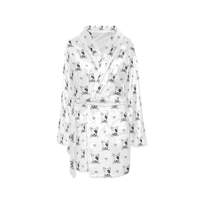Bull Terriers Pattern Print Design 06 Women's Fleece Robe