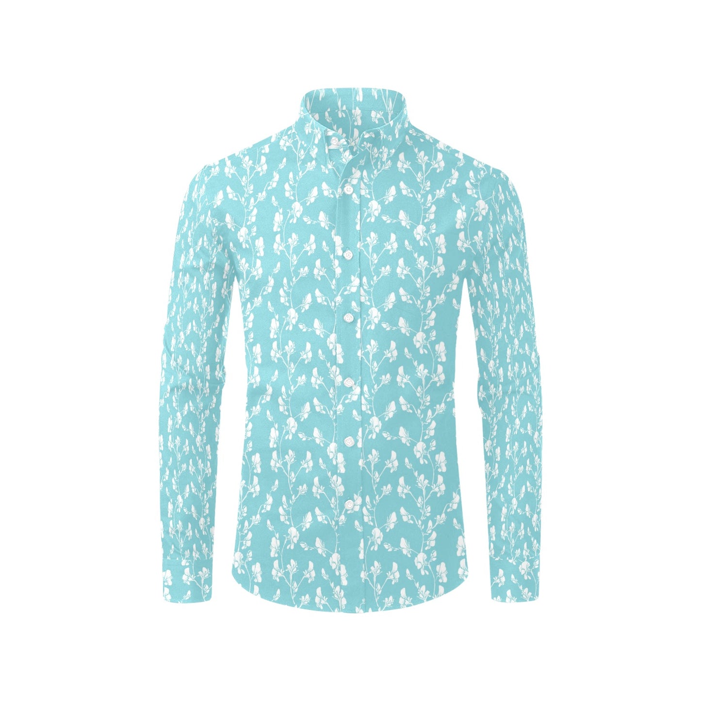 Sweet Pea Print Design LKS302 Men's Long Sleeve Dress Shirt