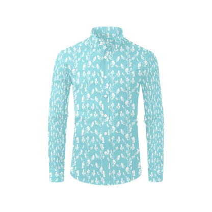 Sweet Pea Print Design LKS302 Men's Long Sleeve Dress Shirt