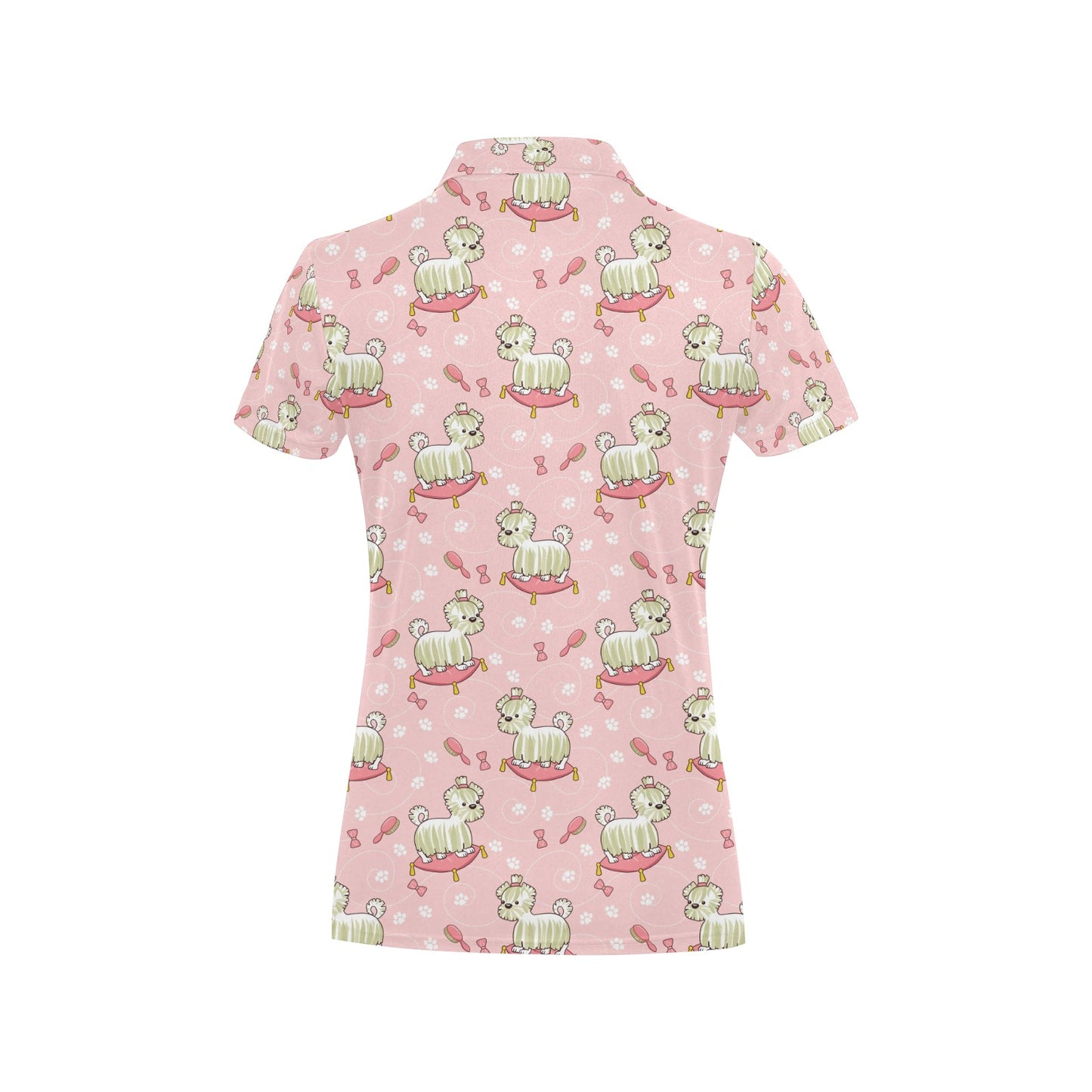 Bichons Frise Pattern Print Design 01 Women's Polo Shirt