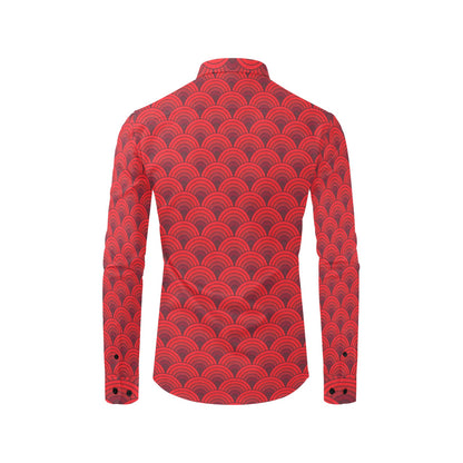 Scales Print Design LKS403 Men's Long Sleeve Dress Shirt