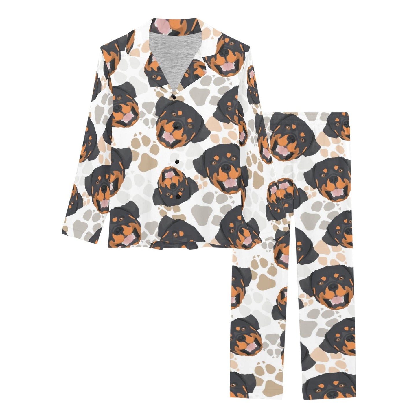 Rottweiler Pattern Print Design A03 Women's Long Pajama Set