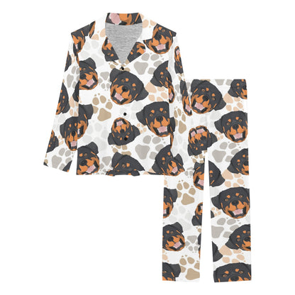 Rottweiler Pattern Print Design A03 Women's Long Pajama Set