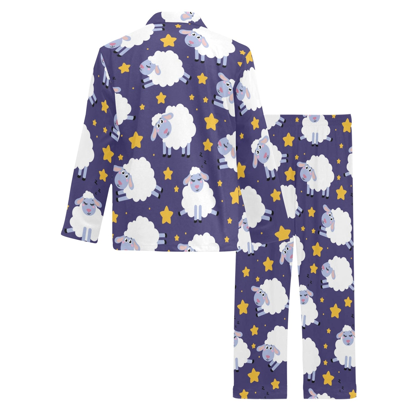 Sheep Pattern Print Design 03 Men's Long Pajama Set