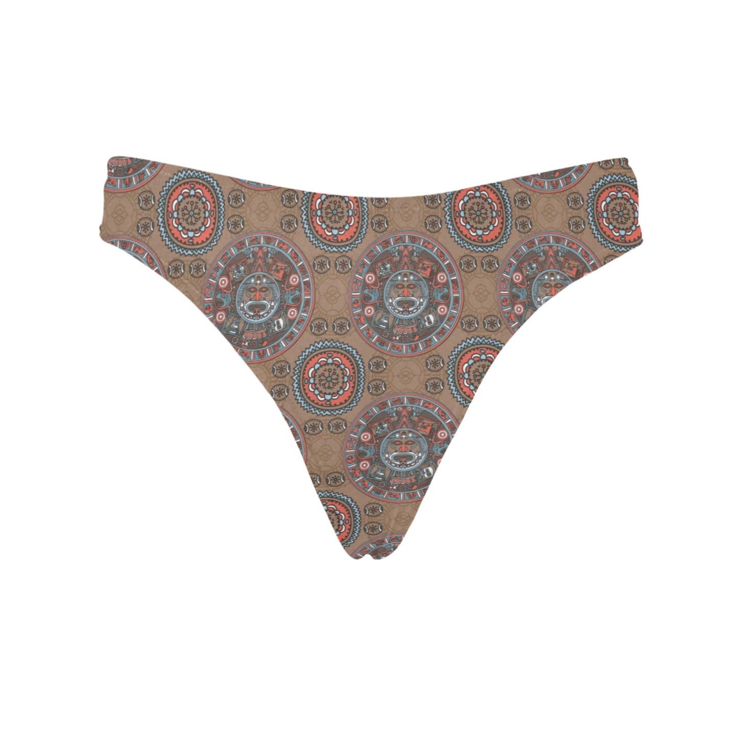 Calendar Aztec Design Print Pattern Women's Thongs