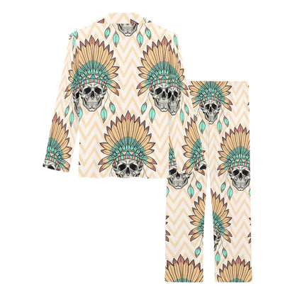 Indian Skull Pattern Women's Long Pajama Set