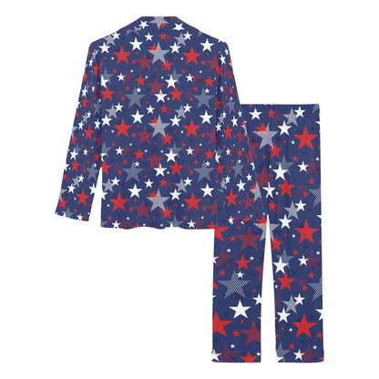 Star Print Design LKS304 Women's Long Pajama Set