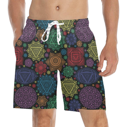 Chakra Mandala Print Pattern Men's Swim Trunks Beach Shorts