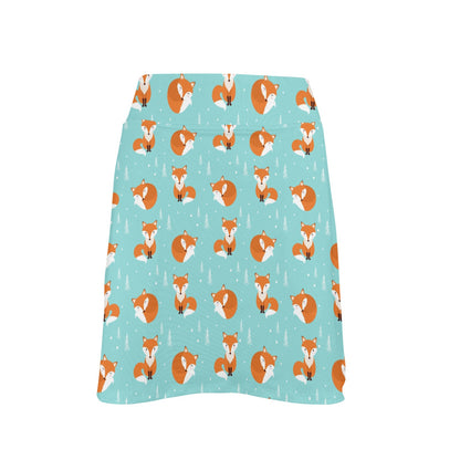 Fox Design Snow Print Pattern 17" Golf & Pickleball Skort with Pockets
