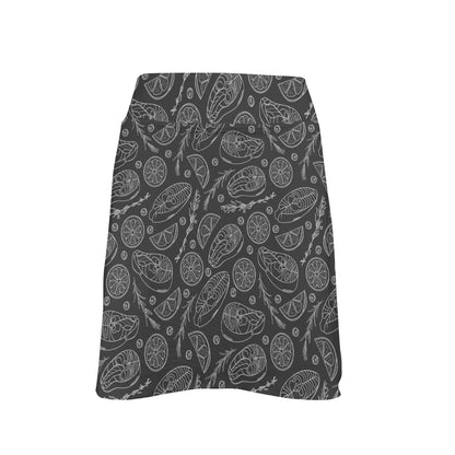 Steak Print Design LKS301 17" Golf & Pickleball Skort with Pockets