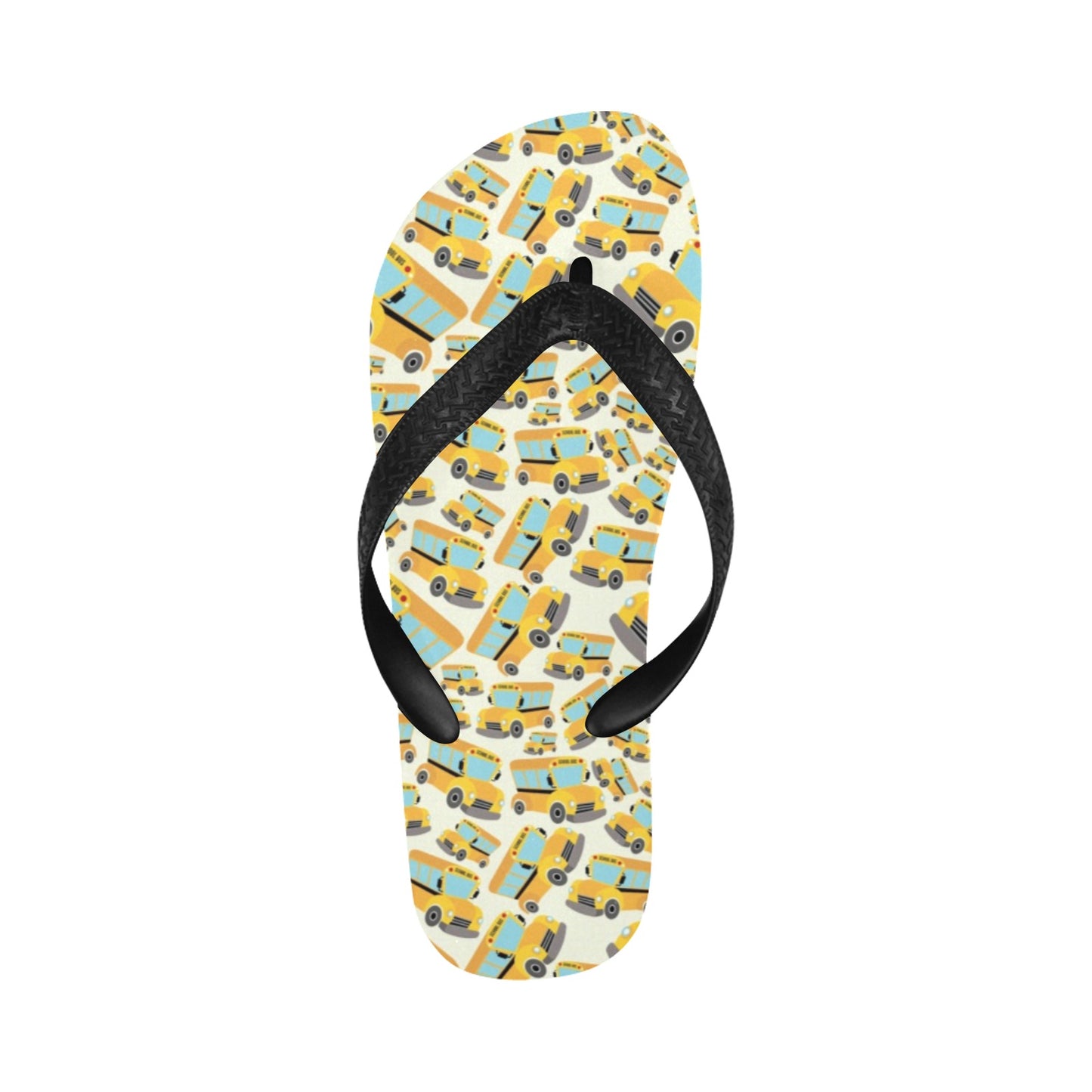 School Bus Print Design LKS301 Flip Flops