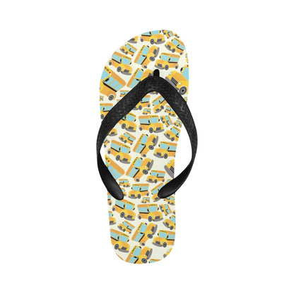 School Bus Print Design LKS301 Flip Flops