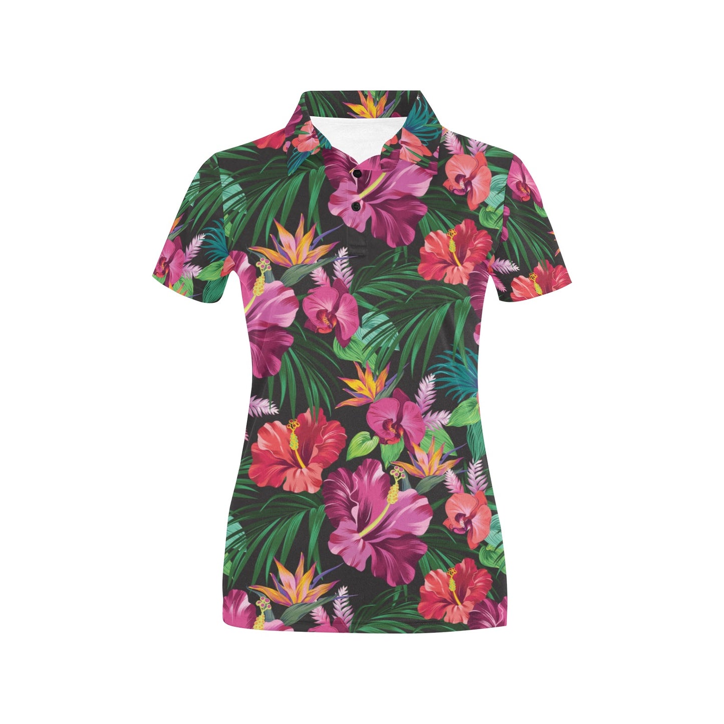 Hawaiian Flower Hibiscus tropical Women's Polo Shirt
