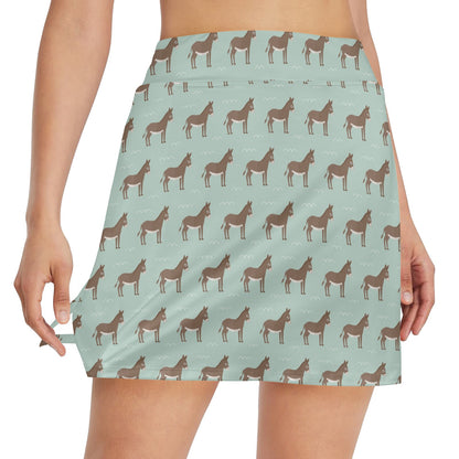 Donkey Print Design LKS402 17" Golf & Pickleball Skort with Pockets