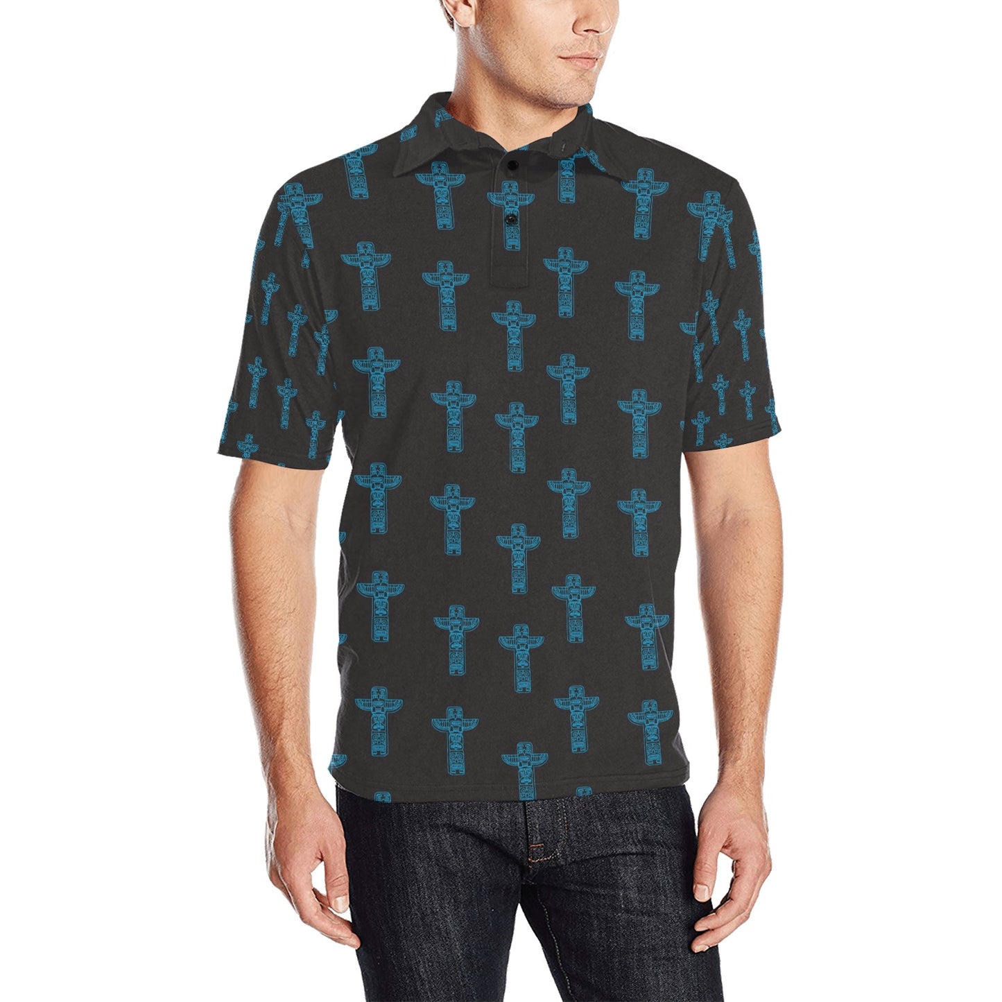 Totem Print Design LKS304 Men Polo Shirt