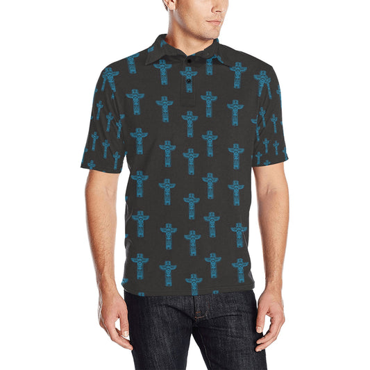 Totem Print Design LKS304 Men Polo Shirt