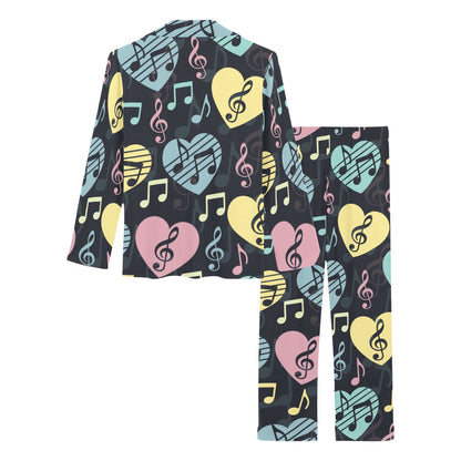 Music note Pattern Print Design A03 Women's Long Pajama Set