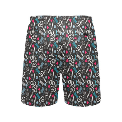 Sewing Equipment Print Design LKS305 Men's Swim Trunks Beach Shorts