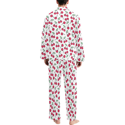Cherry Pattern Print Design 03 Men's Long Pajama Set