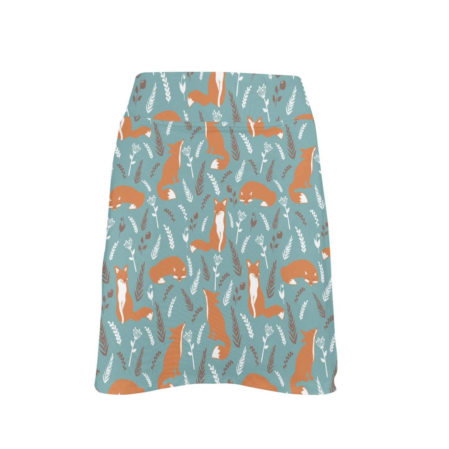 Fox Forest Print Pattern 17" Golf & Pickleball Skort with Pockets