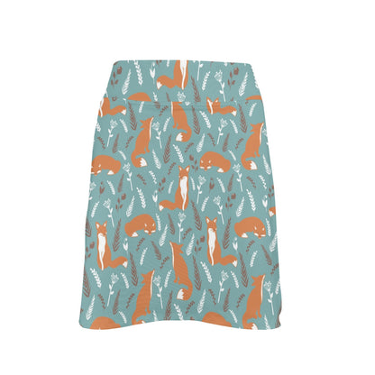 Fox Forest Print Pattern 17" Golf & Pickleball Skort with Pockets