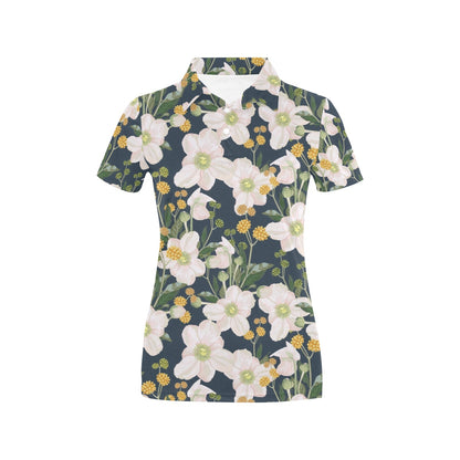 Anemone Pattern Print Design AM04 Women's Polo Shirt