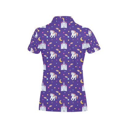 Unicorn Casttle Women's Polo Shirt