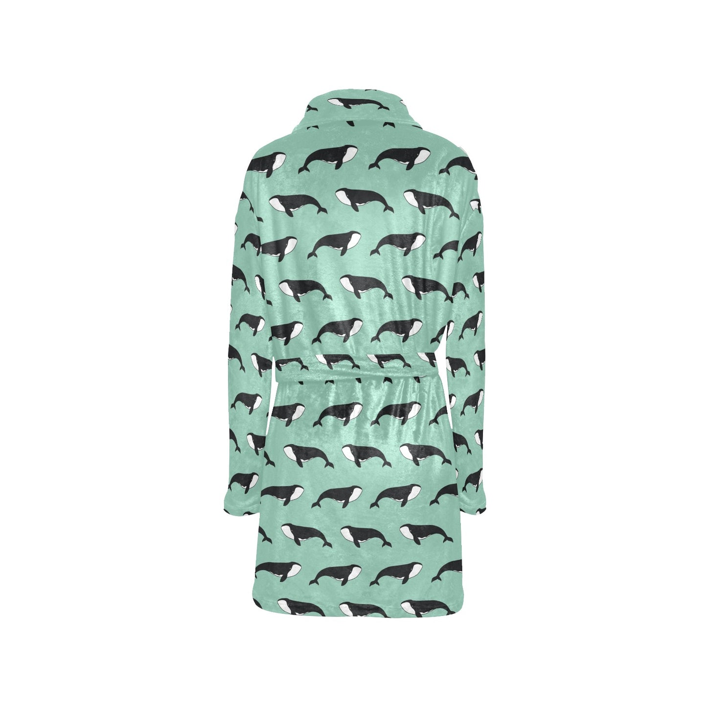 Whale Print Design LKS307 Women's Fleece Robe