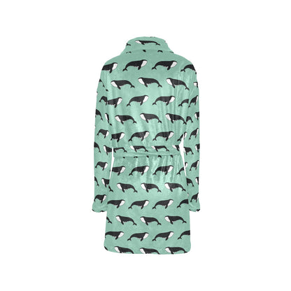 Whale Print Design LKS307 Women's Fleece Robe