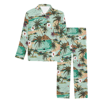 Pacific island Pattern Print Design A03 Men's Long Pajama Set