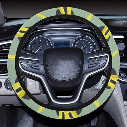 Saxophone Print Design LKS405 Steering Wheel Cover with Elastic Edge