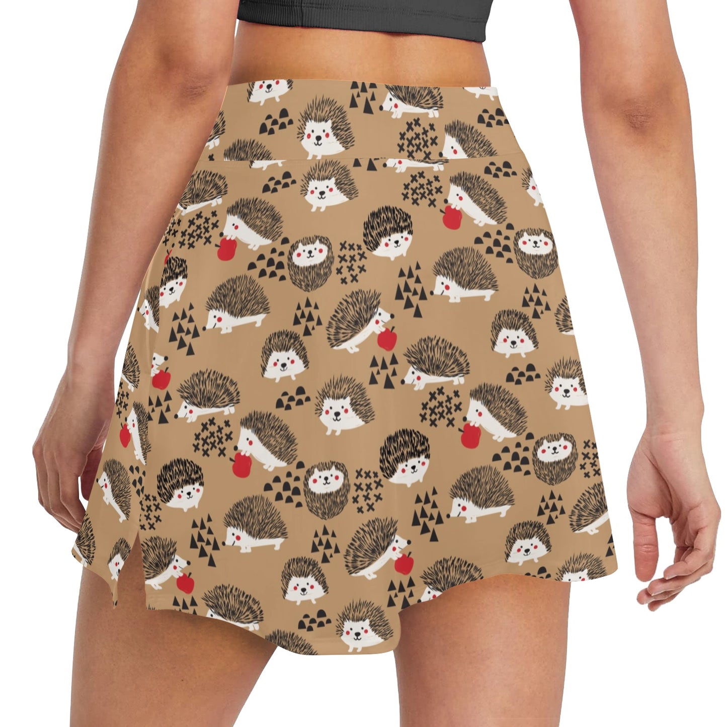 Hedgehog Print Design LKS403 17" Golf & Pickleball Skort with Pockets