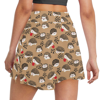 Hedgehog Print Design LKS403 17" Golf & Pickleball Skort with Pockets