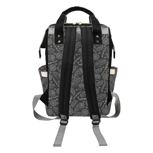 Steak Print Design LKS301 Diaper Bag Backpack