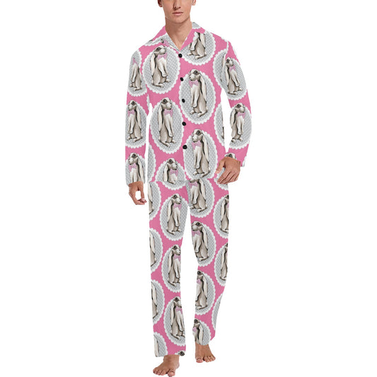 Rabbit Pattern Print Design RB019 Men's Long Pajama Set