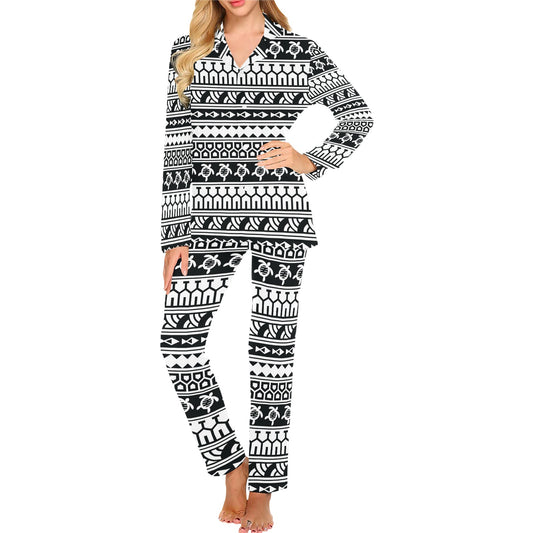 Samoan Pattern Print Design LKS303 Women's Long Pajama Set