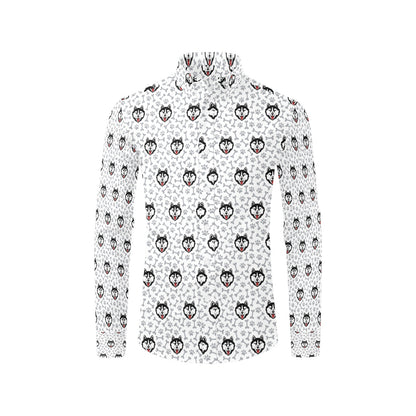 Siberian Huskies Print Design LKS305 Men's Long Sleeve Dress Shirt